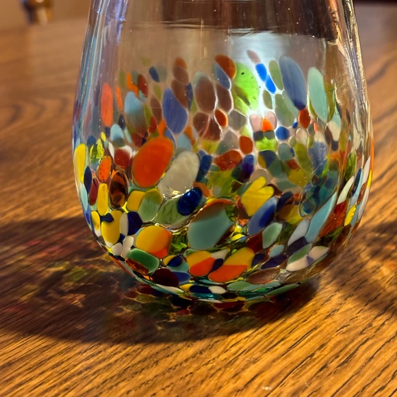 Confetti Handblown Wine Glasses -Pair - Picture 3 of 12